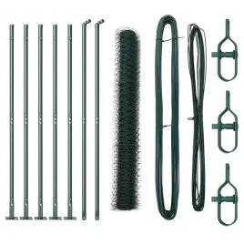 ogrodzenie-z-slupkami-zielony-1-x-10-m-stal-pokryta-pcv