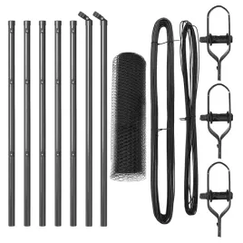 ogrodzenie-z-slupkami-szary-05-x-10-m-stal-pokryta-pcv