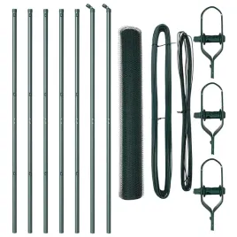 ogrodzenie-z-slupkami-zielony-1-4-x-10-m-stal-pokryta-pcv