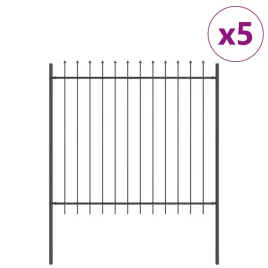 ogrodzenie-ogrodowe-szary-8-5-x-1-5-m-stal-malowana-proszkowo