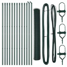 ogrodzenie-z-slupkami-zielony-1-x-25-m-stal-pokryta-pcv