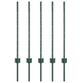 slupki-ogrodzeniowe-5-pcs-zielony-80-cm-stal