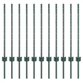 slupki-ogrodzeniowe-11-pcs-zielony-80-cm-stal
