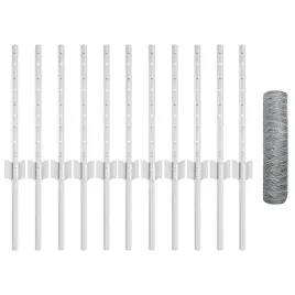 ogrodzenie-z-slupkami-srebrny-0-4-x-25-m-stal