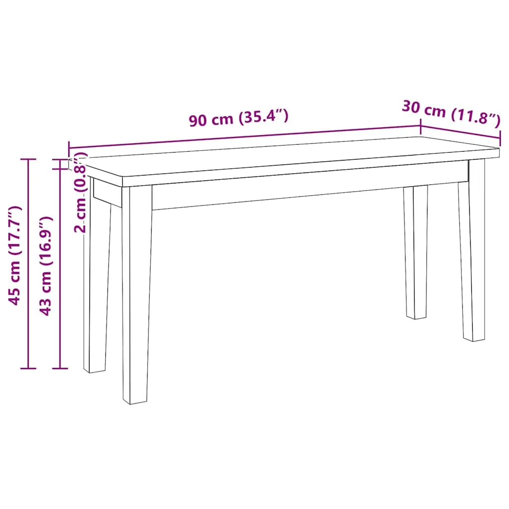 lawka-90-cm-drewno-lite-guma-stan-nowy