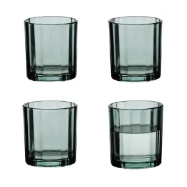 komplet-4-szklanek-niskich-zielonych-310ml-elise-stripes-do-soku