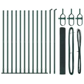 ogrodzenie-z-slupkami-zielony-1-x-25-m-stal