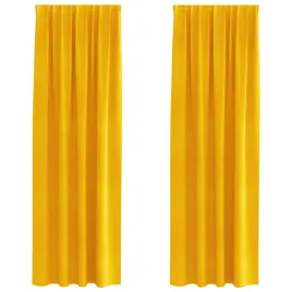 zaslony-2-pcs-musztardowo-zolty-140-x-245-cm-aksamit