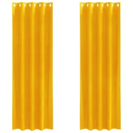 zaslony-2-pcs-musztardowo-zolty-140-x-245-cm-aksamit