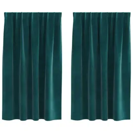 zaslony-z-zaslonami-2-pcs-ciemnozielony-140-x-140-cm-aksamit