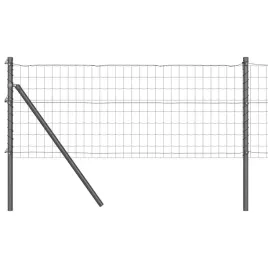 ogrodzenie-z-slupkami-szary-0-8-x-25-m-stal