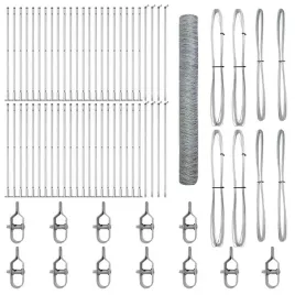 ogrodzenie-z-slupkami-srebrny-1-2-x-100-m-stal-pokryta-pcv