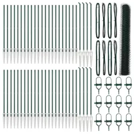 ogrodzenie-z-slupkami-zielony-1-4-x-100-m-stal-pokryta-pcv