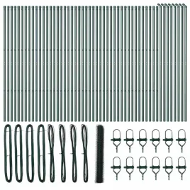 ogrodzenie-z-slupkami-zielony-1-4-x-100-m-stal-pokryta-pcv