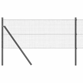 ogrodzenie-z-slupkami-szary-0-8-x-25-m-stal
