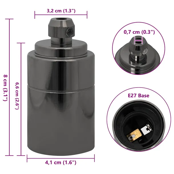 oprawki-do-lamp-2-szt-blyszczace-czarne-e27-stan-nowy-marka-vidaxl