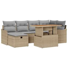 zestaw-sof-na-ogrod-z-poduszka-7-pcs-bezowy-polirattan