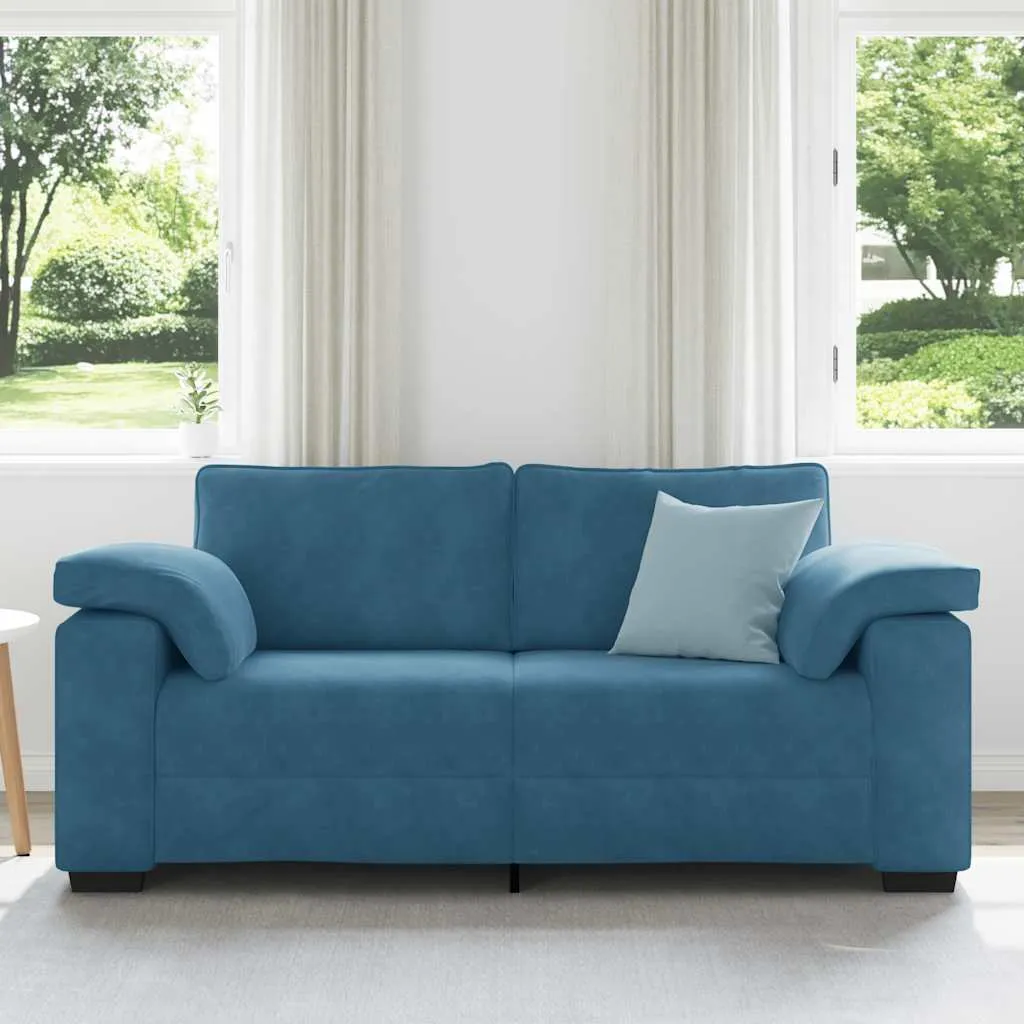 sofa-dwuosobowa-niebieska-140-cm-aksamit-stan-nowy