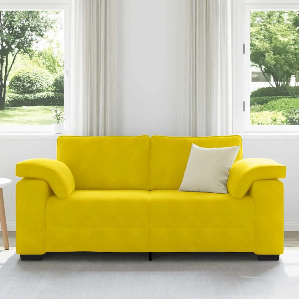 sofa-dwuosobowa-zolta-140-cm-aksamit-stan-nowy