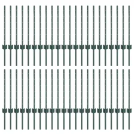 slupki-ogrodzeniowe-44-pcs-zielony-100-cm-stal