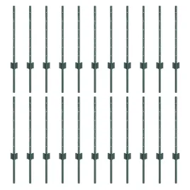 slupki-ogrodzeniowe-22-pcs-zielony-100-cm-stal