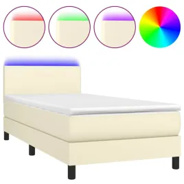 lozko-kontynentalne-z-led-materac-kremowe-ekoskora-100x200cm