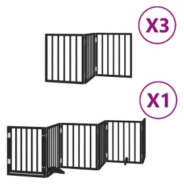 skladana-bramka-dla-psa-z-drzwiami-15-paneli-czarna-750-cm