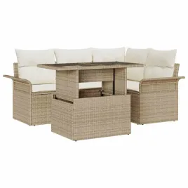 zestaw-sof-na-ogrod-z-poduszka-5-pcs-bezowy-polirattan