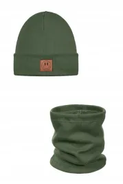 komplet-dla-dziecka-ander-czapka-i-komin-wiosenny-smile-khaki-zielony-40-46