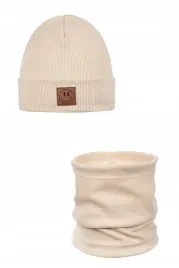 komplet-czapka-i-komin-smile-bawelna-beige-40-46