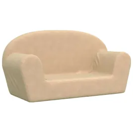 sofa-dla-dzieci-2-os-kremowa-miekki-plusz