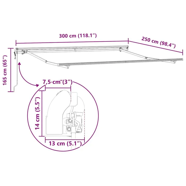 markiza-bialy-3-x-25-m-metal-stan-nowy-material-dominujacy-metal