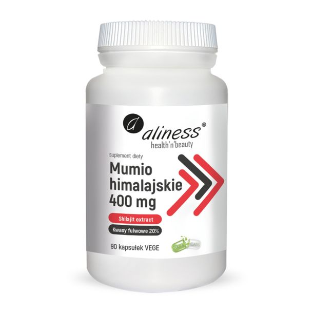 Mumio himalajskie (Shilajit extract) 400 mg (90 kaps) Aliness-Zdjęcie-0