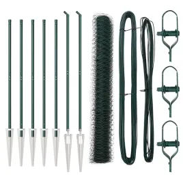 ogrodzenie-z-slupkami-zielony-1-x-10-m-stal-pokryta-pcv