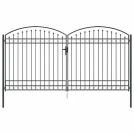 bramka-ogrodzeniowa-z-blokada-szary-400-x-200-cm-stal