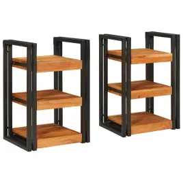 stolik-nocny-2-pcs-brazowo-czarny-drewno-akacjowe