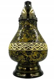 znicz-karafka-lampion-witraz-zloto-czarny-szklany-pieknie-zdobiony-36cm