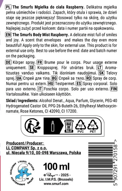 ll-the-smurfs-mgielka-do-ciala-raspberry-100-ml-stan-nowy