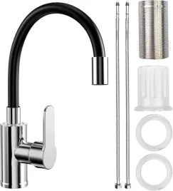 nowoczesna-bateria-kuchenna-z-elastyczna-wylewka-chrom-czarny-mat-360st