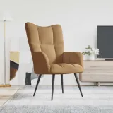 fotel-brazowy-obity-aksamitem