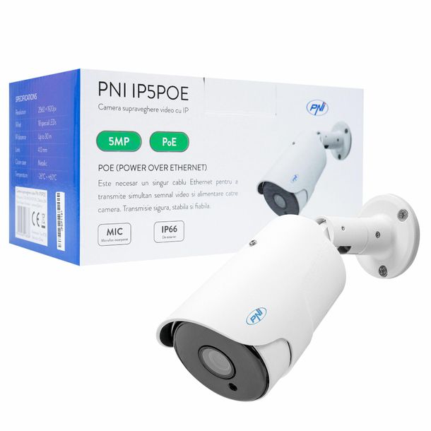 Kamera PNI IP5POE 5MPz wbudowanym mikrofonem, zewnętrzna,
