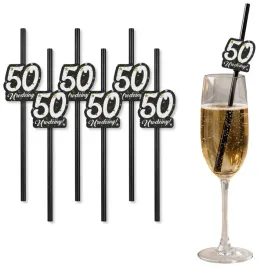 slomki-50-urodziny-glamour-birthday-czarny-6-szt