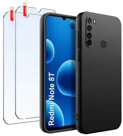 zestaw-etui-do-xiaomi-redmi-note-8t-matowe-czarne-silikon-slim-2-szt-szklo