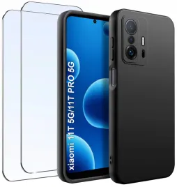 zestaw-etui-do-xiaomi-11t-11t-pro-matowe-czarne-silikon-slim-2-sztuki-szklo