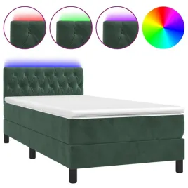 lozko-kontynentalne-z-materacem-i-led-zielony-aksamit-90x200-cm