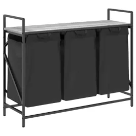 kosz-na-pranie-3-przegrody-z-polka-szary-dab-sonoma