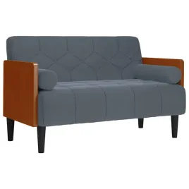 sofa-dwuosobowa-z-poduszkami-walkowymi-ciemnoszara-110-cm