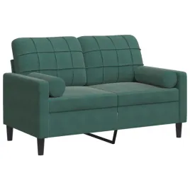 2-osobowa-sofa-z-poduszkami-ciemnozielona-120-cm-aksamit