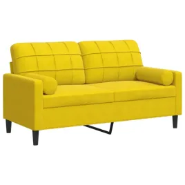 2-osobowa-sofa-z-poduszkami-zolta-140-cm-aksamit