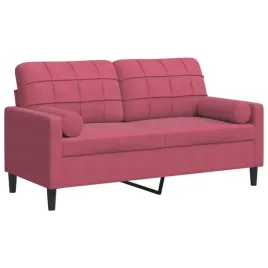 2-osobowa-sofa-z-poduszkami-winna-czerwien-140-cm-aksamit